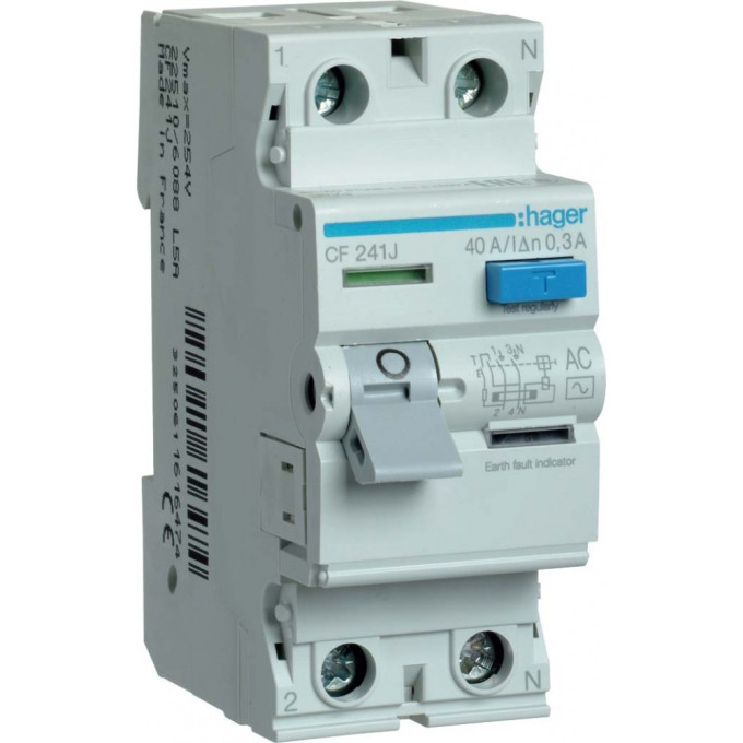 Устройство защитного отключения HAGER 2P 40A 300mA AC CF241J